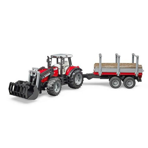 Trattore giocattolo Bruder Massey Ferguson con rimorchio