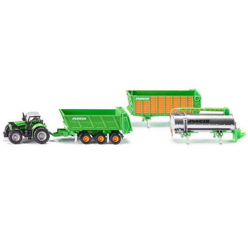 Trattore giocattolo Siku Deuz Agrotron X720 con rimorchi