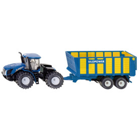 Trattore giocattolo Siku New Holland con carrello silaggio