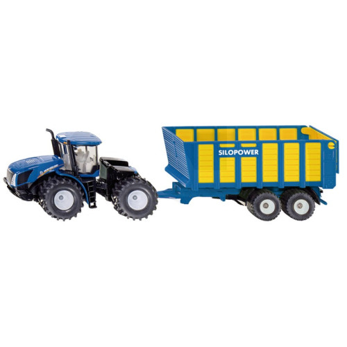 Trattore giocattolo Siku New Holland con carrello silaggio