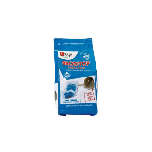 Rodenticida Zapi Broditop pasta plus per topolino domestico e ratti 150g