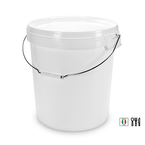 Secchiello in plastica da 24 Kg . per Miele con manico e coperchio