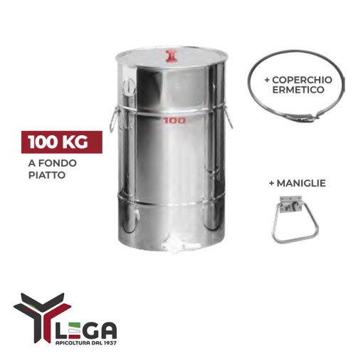 Maturatore da 100 kg con Maniglie e Coperchio Ermetico Lega