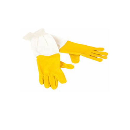 Guanti in pelle con manichetta tg. 7