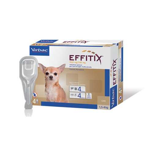 Effitix Tri-Act soluzione spot-on per cani 1-4kg - 4 Fiale